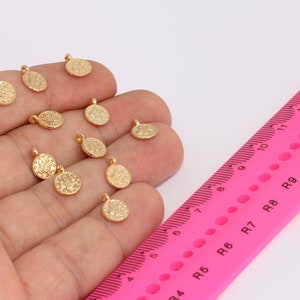 8mm 24k Shiny Gold Plated Ottoman Disc, Ottoman Jewelry, Round Coins, Gold Plated Charms, MBGBRT97