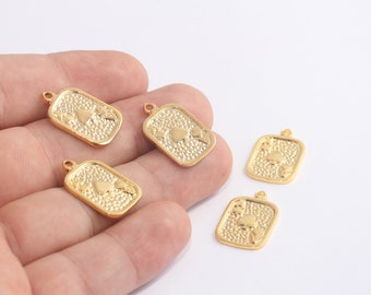 14x23mm 24k Shiny Gold Playing Card, Poker Charms, Casino, Ace of Clubs Charm, Gold Ace of Spades Pendant, Gambling Charm, MBGMLS1124-1