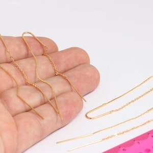 10x85mm 24k Shiny Gold Chain Earrings, Chain Dangle Edgy Earrings, Cartilage Earrings, Gold Handmade Earring, MBGMLS976