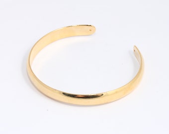 7 mm 24k glänsande guldpläterad armbandsmanschett, justerbar armbandsring, platt guldarmband, guldpläterade detaljer, MBGBXB397-3