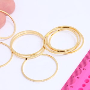 30mm Shiny Gold Plated Closed Ring, Connectors, Round Connector,  Circle Connectors, Circle Charms, Gold Plated Findings,  MBGCHK110-2