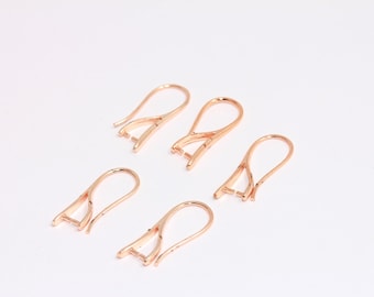 8x20mm Rose Gold Plated Earring Hooks, Fish Hooks, Ear Wires, French Hook Earrings, Earrings Settings, Rose Gold Plated Earrings, MBGCMR32