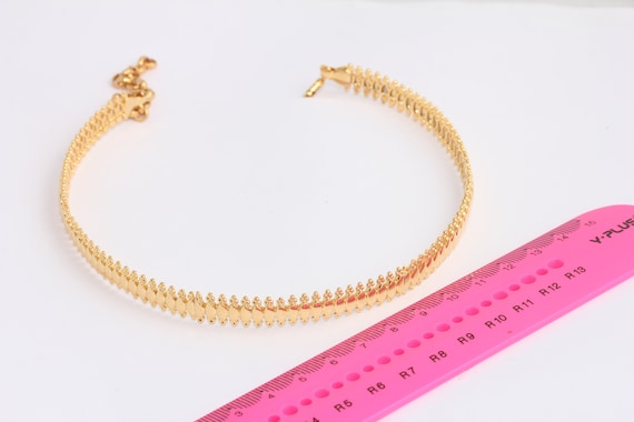 24k Shiny Gold Plated Choker, Choker Necklace, Vintage Choker