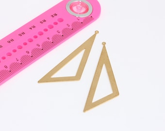 18x62mm Raw Brass Pendant, Triangle Pendant, Geometric Charm, Chevron Charm, Triangle Charm, Raw Brass Charms, MCHK292