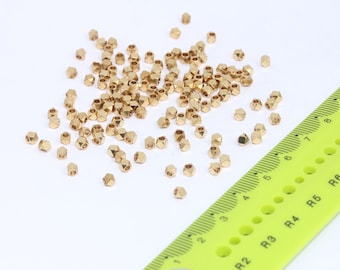 3 mm 真鍮ファセットビーズ、真鍮ダイヤモンドビーズ、キューブビーズ、真鍮スペーサービーズ、真鍮ファセットビーズ、工業用ビーズ MBGKA36