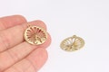 23x24mm Raw Brass Medallion Charms, Palm Tree Pendant, MBGKDR153 product logo
