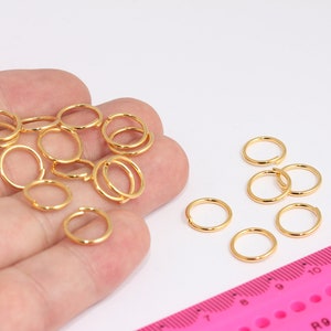 12mm 24k glänzende Gold-Binderinge, Goldverbinder, Offene Biegeringe, Bulk Gold-Binderinge, Schmuckherstellungszubehör, MBGFRB160