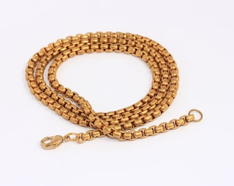 3,8mm Raw Brass Rolo Necklace, Finished Rolo Style Necklace, Brass Necklace, Raw Brass Findings, Strong Chain Necklace, MBGKPT51-3