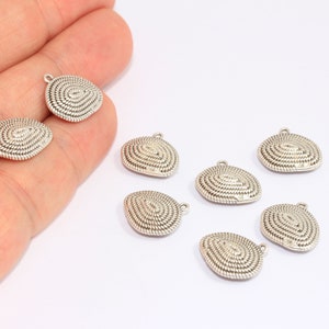 11x15mm Antique Silver Plated Sea Shell Charm, Seashell Beads, Sea Animal Beads, Beach Jewelry Pendant, Silver Plated Findings, MBGETS74