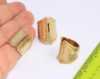 Anillos de puño de latón crudo de 17-18 mm, anillo ajustable, espacios en blanco de anillo, anillos hechos a mano, anillos de chevron grandes, anillos de declaración de latón, MBGLA6