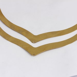 14x140mm Raw Brass Collar, Necklace Findings, Collar Pendant, Bib Necklace Pendant, Brass Charms, Raw Brass Necklace,   MBGCHK213-1