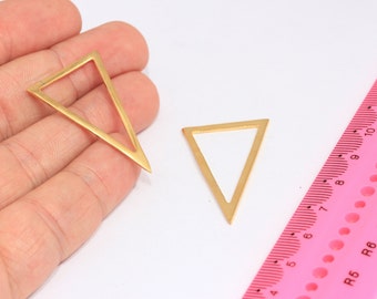 23x38mm 24k Shiny Gold Plated Triangle Pendant, Geometric Pendant, Chevron Charms, Triangle, Gold Plated Findings, MBGSLM355