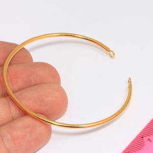 2mm 24k Shiny Gold Wire Bracelet, Expandable Bangle, Bracelet Bangle, Adjustable Bracelet Settings, Gold Plated Findings, MBGBRT264-1