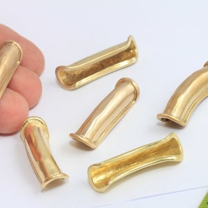 8 x 34 mm öronmanschetter i rå mässing, öronmanschetter utan hål, örhängesrör, smycken för örhängen, rörformade öronmanschetter, örhängen i rå mässing, MBGMTE215