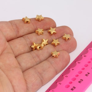 8mm 24k Matt Gold Plated Star Beads, Spacer Beads, Star Beads, Gold Plated Findings, Beads, Charms,  MBGBRT41