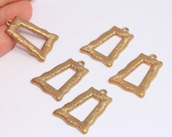 20x28mm Raw Brass Frame Pendant, Trapezoid Shaped Frame Charms, Mirror Frame Charm, Frame Medallion Necklace, Raw Brass Findings, MBGROSE501