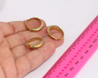 16-17mm Raw Brass Ring, Brass Cuff Ring, Geometric Rings, Tiny Brass Rings, Everyday Ring, Adjustable Rings, Raw Brass Findings, MBGXP270