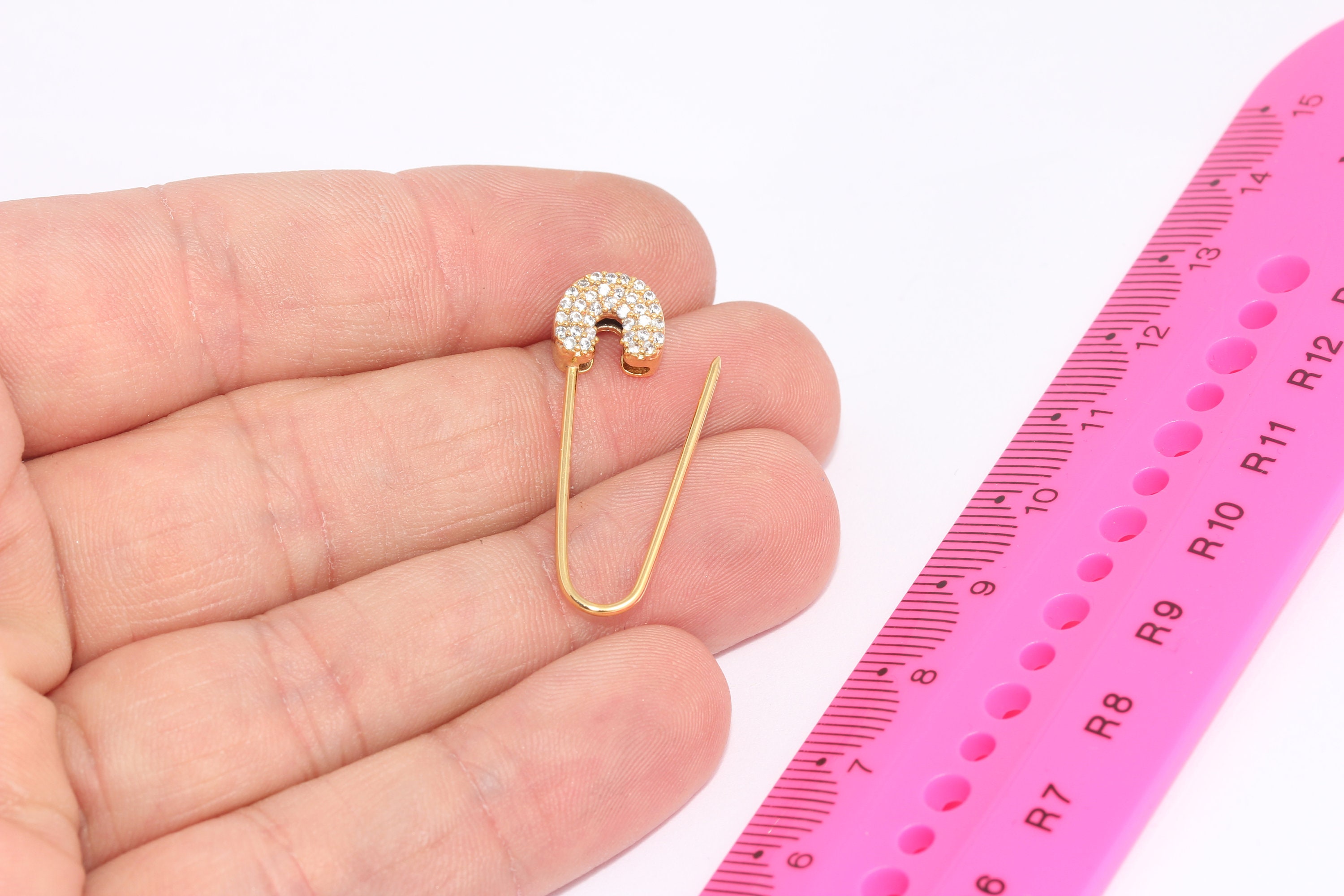 10pcs Extra Large Gold Strong Heavy Duty Safety Pins Craft Jewelry