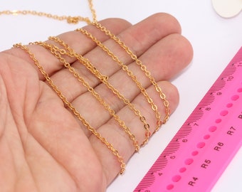 2,5x3mm 24k Shiny Gold Cable Chain, Tiny Rolo Chains, Bulk Lot Chains, Cable Necklace, Soldered Chains, Gold Plated Findings, MBGBXB321
