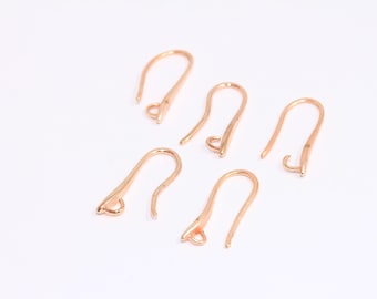 6x20mm Rose Gold Plated Earring Hooks, Fish Hooks, Ear Wires, French Hook Earrings, Rose Gold Earrings, Earrings Settings, MBGCMR116