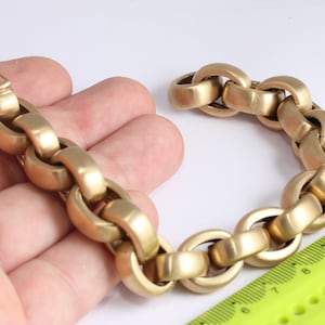 Real 14K Yellow Gold Polished Fancy Link Chain Bracelet; 8
