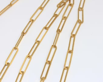 5x20mm Raw Brass Link Chain, Handmade Chain, Raw Brass Cable Chain, Chunky Chain, Oval Link Chain, Raw Brass Findings, MBGKPT54-8