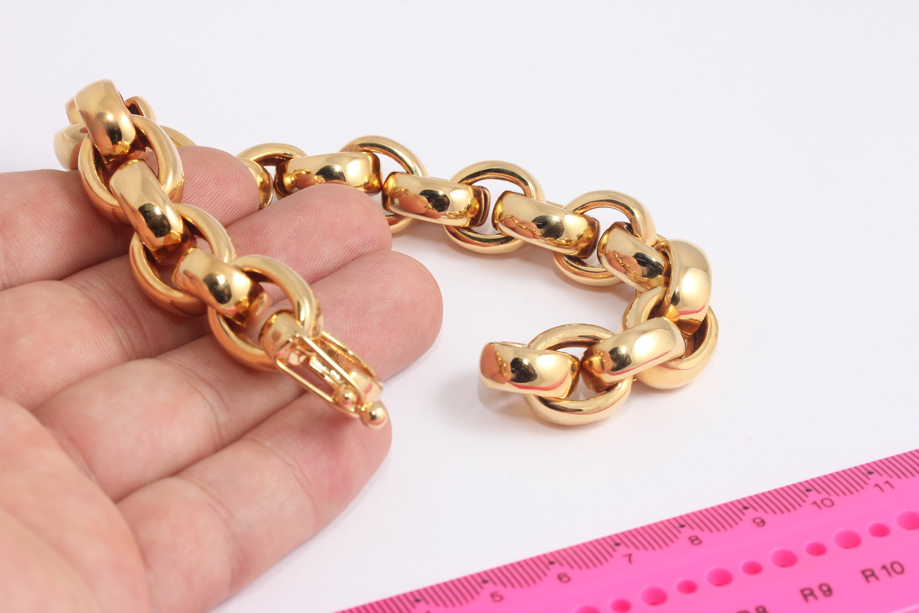 Half Round Rolo charm Bracelet