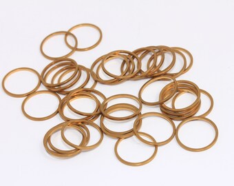 16mm Raw Brass Closed Ring, Connector Rings, Simple Circles, Thick Ring Charms, Circle Connectors, Rings, Raw Brass Findings, MBGHLS39