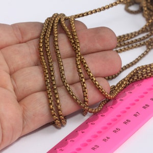 3mm Raw Brass Rolo Chain, Brass Soldered Chains, Solid Box Chains, Round Rolo Chains, Strong Chains,  MBGBXB124