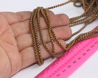 3mm Raw Brass Rolo Chain, Brass Soldered Chains, Solid Box Chains, Round Rolo Chains, Strong Chains,  MBGBXB124