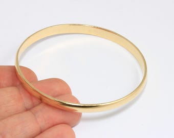 6mm Raw Brass Cuff Bracelet, Adjustable Flat Bracelet, Closed Cuff Bracelet, Raw Brass Findings,  MBGTVF26