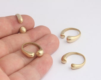 16x17mm Raw Brass Rings, Verstelbare Ring Instellingen, Statement Ring, Block Rings, Brass Rings, Raw Brass Rings, MBGXP551