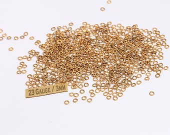 3mm 23 Gauge Raw Brass Jump Rings, Brass Connector, Open Jump Rings, Strong Jump Rings, Bulk Jump Rings, Jewelry Making Supplies, MBGHLS1