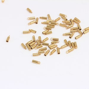 Raw Brass End Caps, Solid Brass End Caps, Bead Caps, Inner Size 1,4mm, Solid Tube End Caps, Cord End Caps, Raw Brass Findings, MBGCR41