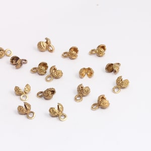 6x9mm Raw Brass Crimp Beads, Brass Crimp Covers, Bead Crimps,   MBGKDR186