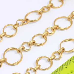 12x20mm Raw Brass Link Chain, Handmade Rolo Chain, Oval Link Chain, Strong Rolo Chain, Thick Link Chain, Raw Brass Findings, MBGCHK468-2