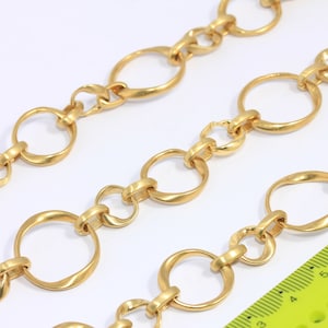 12x20mm Raw Brass Link Chain, Handmade Rolo Chain, Oval Link Chain, Strong Rolo Chain, Thick Link Chain, Raw Brass Finding, NTR, MBGCHK468-2