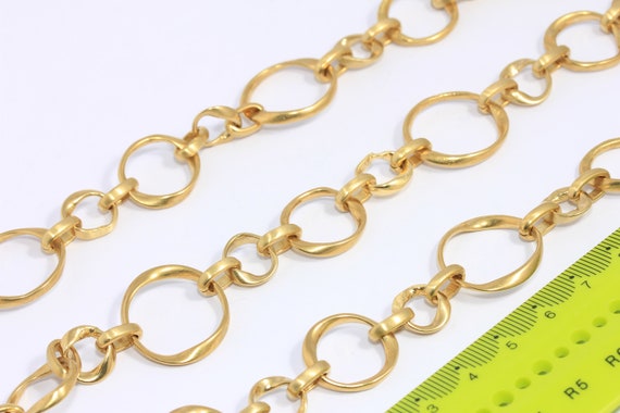 12x20mm Raw Brass Link Chain, Handmade Rolo Chain, Oval Link Chain, Strong Rolo Chain, Thick Link Chain, Raw Brass Finding, NTR, MBGCHK468-2
