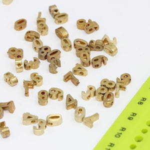 6x7mm Raw Brass Numbers, Number Charms, Number Beads, Birthday Charms, Initial Charms, Raw Brass Beads, Raw Brass Charms,   MBGMTE836