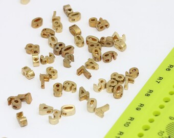 6x7mm Raw Brass Numbers, Number Charms, Number Beads, Birthday Charms, Initial Charms, Raw Brass Beads, Raw Brass Charms,   MBGMTE836