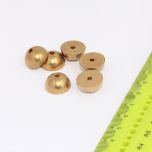 8x16mm Raw Brass Ball Beads, Spacer Beads, Half Ball Beads, Round Beads, Half Moon Beads, Raw Brass Findings MBGKA60