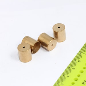 12x14mm Raw Brass End Cap, Solid Brass End Cap, Cord End Caps, Tube End Cap, Large Leather Cord End Caps, Raw Brass Findings, MBGMTE561