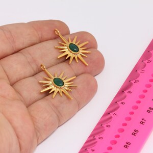 25x32mm 24k Shiny Gold North Star Charm, Green North Star, North Star Necklace, Gold North Star, Star Pendant, MBGBRT815