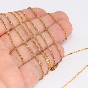 1,5mm Raw Brass Cable Chains, Tiny Brass Rolo Cable Chains,   MBGKPT9-2