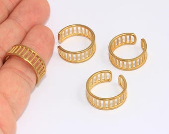 18mm Raw Brass Ring Setting, Brass Wire Ring, Wide Ring, Adjustable Ring, Stacking Ring, Statement Rings, Raw Brass Findings, MBGMLS1025