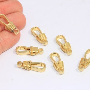 9x24mm Raw Brass Swivel Clasp, Claw Clasp, Raw Brass Lobster Clasps, Necklace Closures, Raw Brass Jewelry Findings, MBGCHK313-5