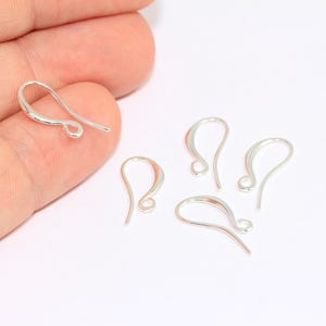 8x15mm Silver Plated Earring Hooks, Fish Hooks, Ear Wires, French Hook Earrings, Silver Plated Earrings, Earring Findings, MBGCMR13