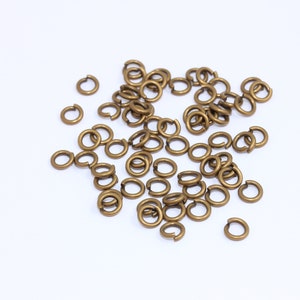 Anelli di salto in bronzo antico 1,2 x 6 mm, anelli di salto aperti con connettore in bronzo, anelli di salto resistenti, anelli di salto sfusi, accessori per la creazione di gioielli, MBGDOM56