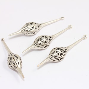 11x52mm Antique Silver Spike Pendant, Long Bar Pendant, Earring Filigree Charms, Pendulum, Spike Charms, Silver Plated Findings, MBGKA117