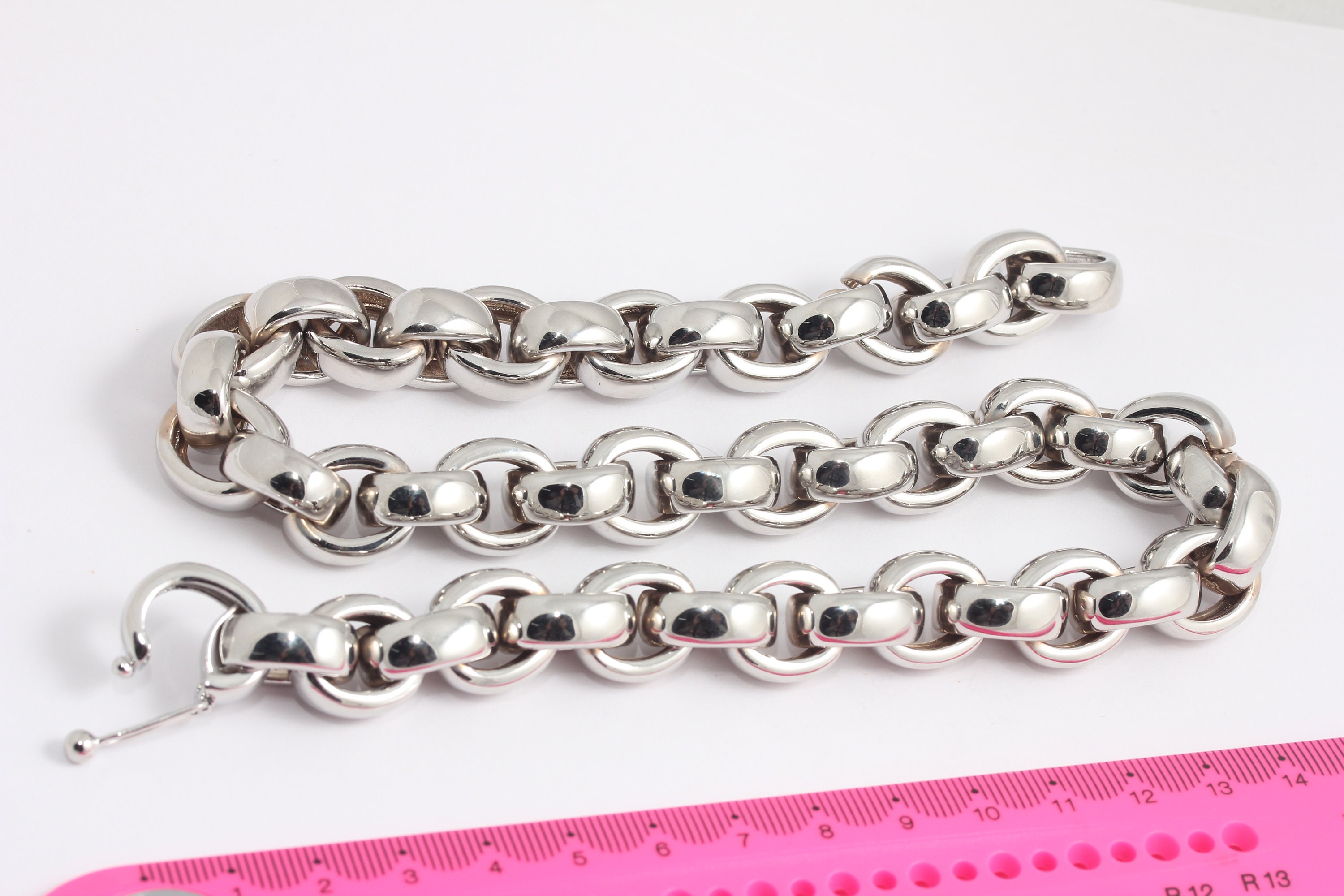 Adjustable Rolo Chain Rhodium Plated Rolo Necklace, Paperclip Necklace, Rolo Chain, Oval ...